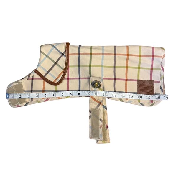 Y2K COACH Bleecker Tattersall Plaid Dog Luxury Petwear Brass Turn Locks Medium - Picture 8 of 13